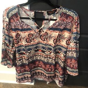 Cute, boho, vintage, printed blouse!